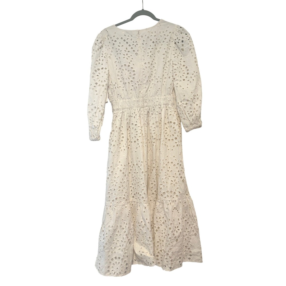 Nordstroms sz S cotton eyelet 3/4 sleeve midi length lined dress new w/ tags N